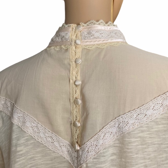 Free People collared long sleeve blouse, size S - Picture 2 of 4